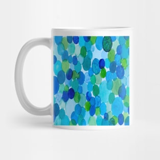 Aqua and Turquoise Watercolor Bubbles Mug